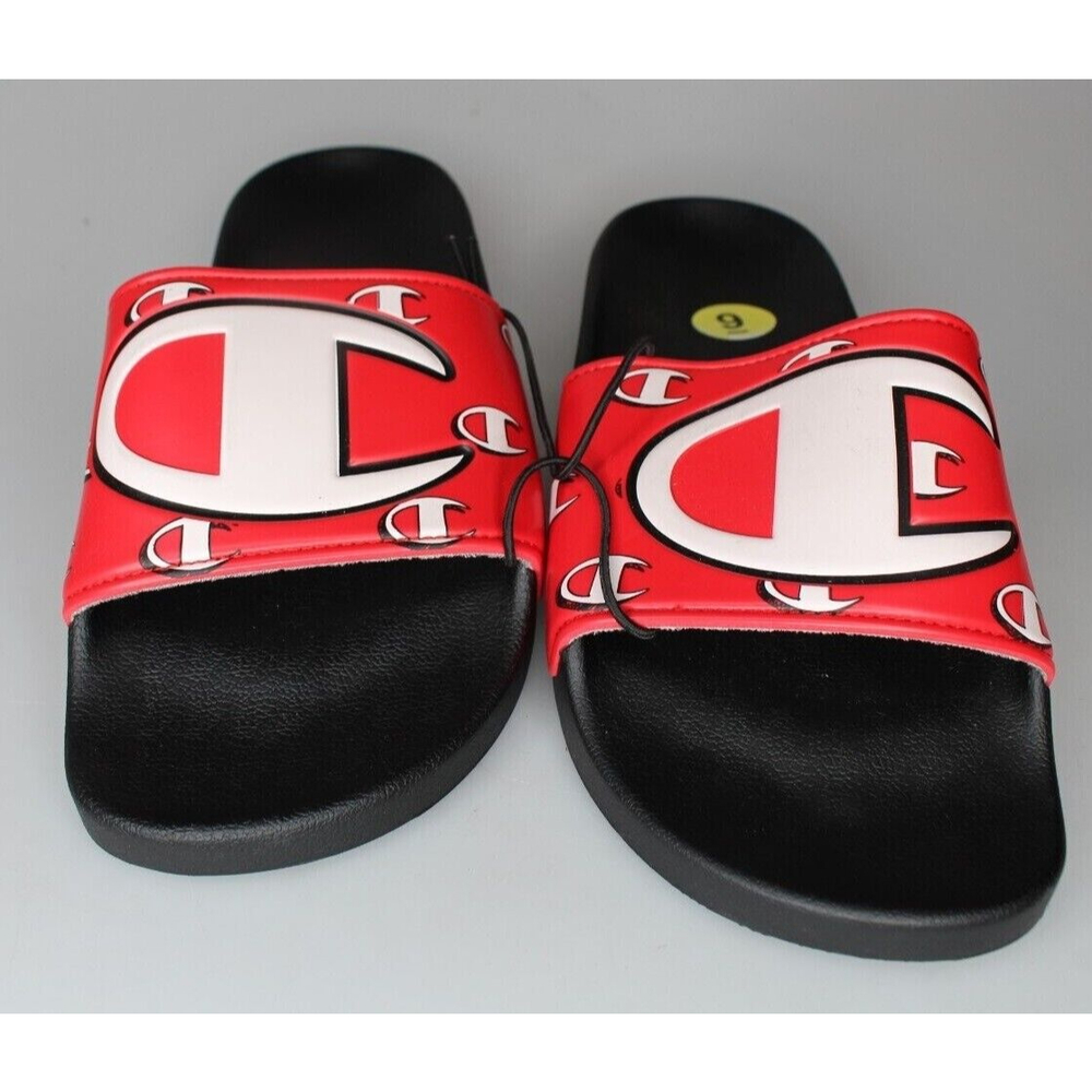Champion men's Slides Size 9 Red White Black